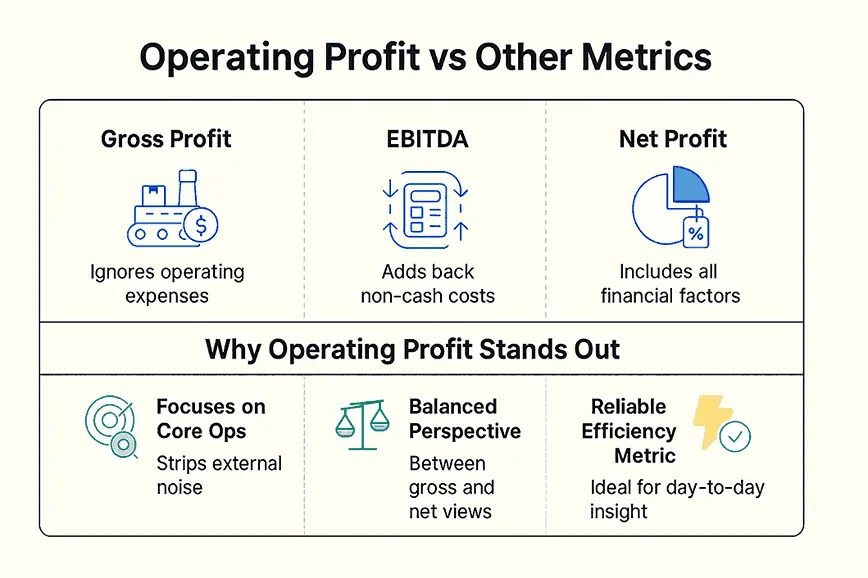 Operating Profit vs Gross profit vs ebitda vs et profit