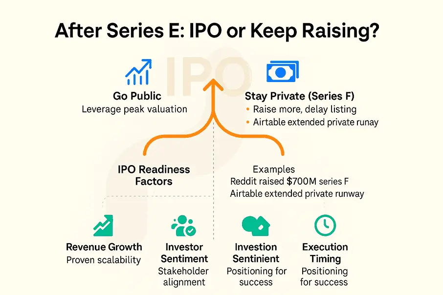 series e to IPO process