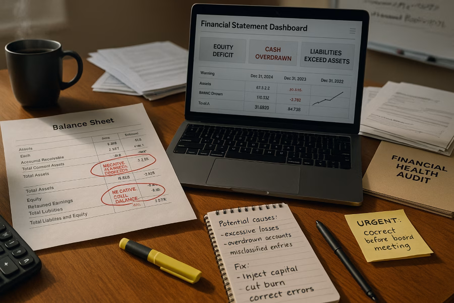 Negative Balance on Balance Sheet: Causes and Solutions