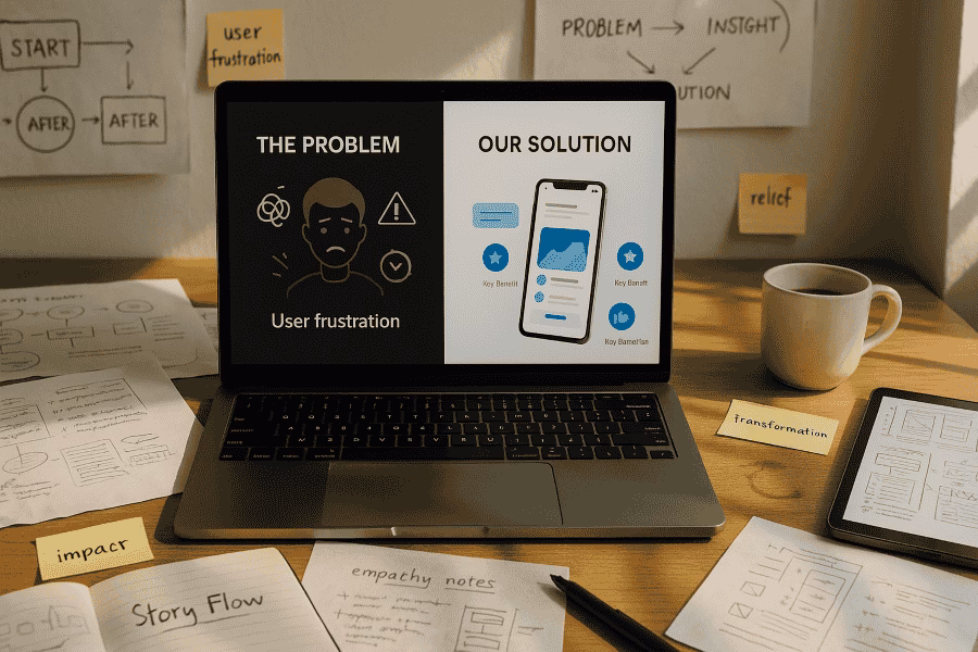 Problem-Solution Slide: Crafting a Clear Narrative in Your Pitch Deck