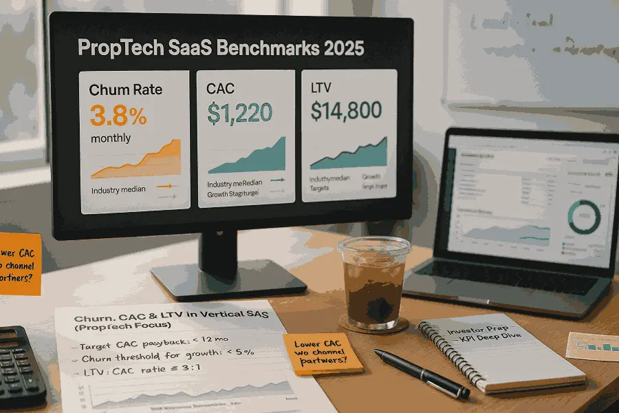 Churn, CAC, & LTV Benchmarks for PropTech SaaS