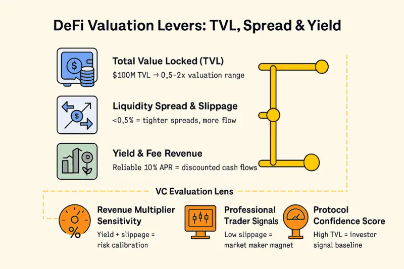 Valuation Levers: TVL, Liquidity Pools, Spread & Yield illustration