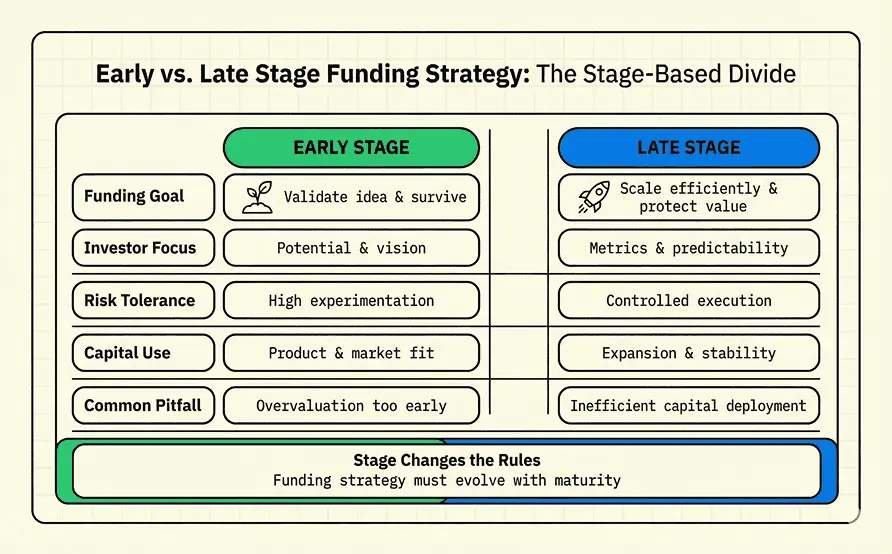 How to approach early stage fundraising vs late stage fundraising