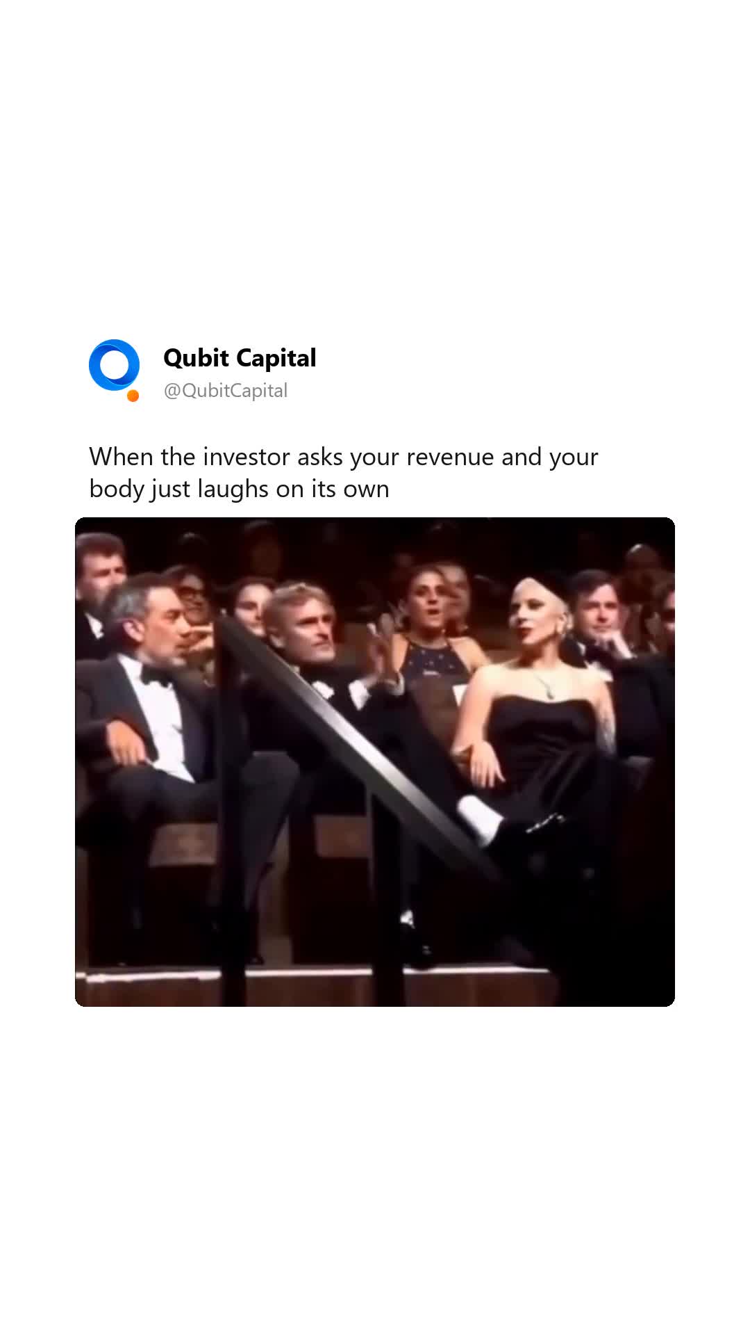 A room full of black tie, and one reaction that arrives before anybody decides…