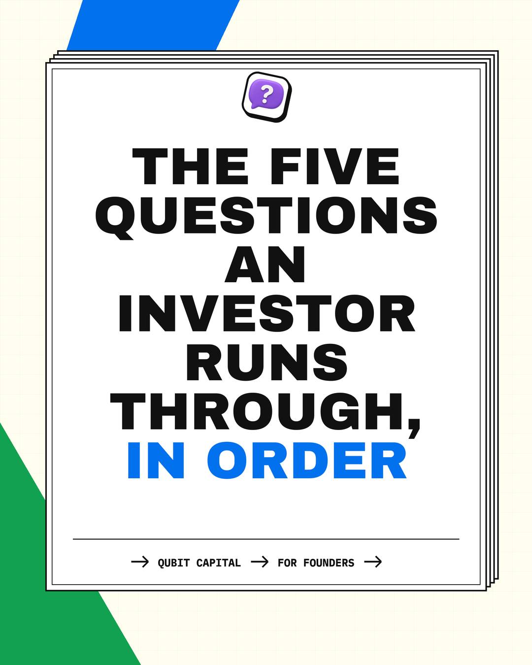 An investor meeting is five questions, and they arrive in a fixed order. ㅤ We…