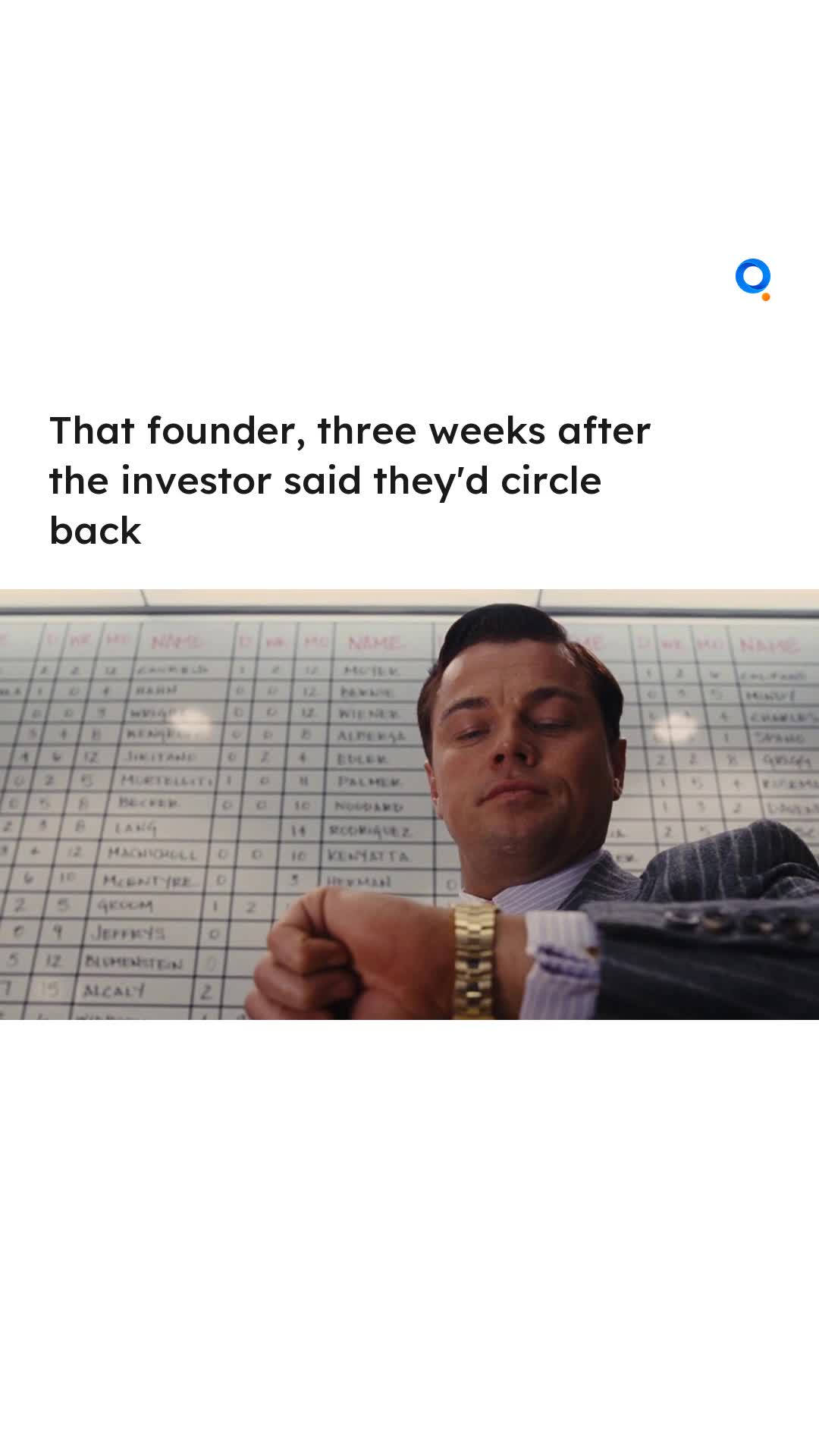 Next week, they said. Fundraising follow-ups, founder edition. ㅤ…